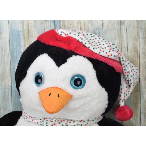 Jumbo Penguin 28" Christmas Plush Stuffed Animal Holiday One of a Kind GOFFA - Picture 6 of 16